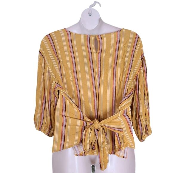 BLOUSE Nwt Ana Yellow Gold Stripe Oversized blouse xxl - Picture 2 of 10